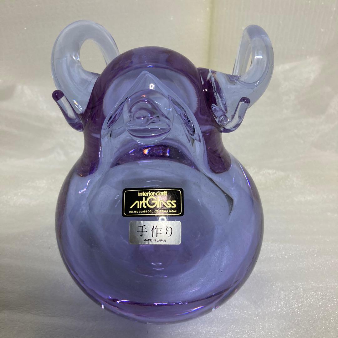 Iwatzu Glass 手作り紫色ガラス 6-057着払いでお願いします。