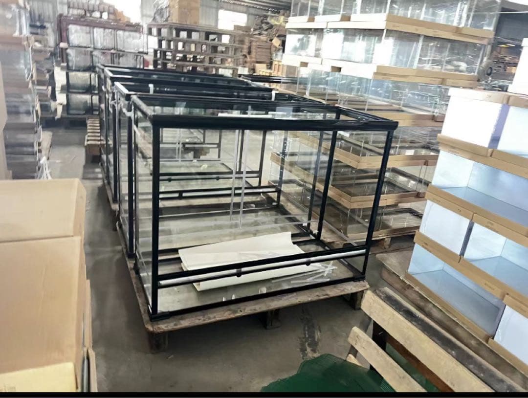 自社製組み立て式爬虫類両生類ケージガラス飼育ケージ60x30x30cm引取り可