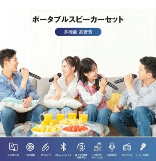 Moon  スピーカーセット カラオケセット マイク２本