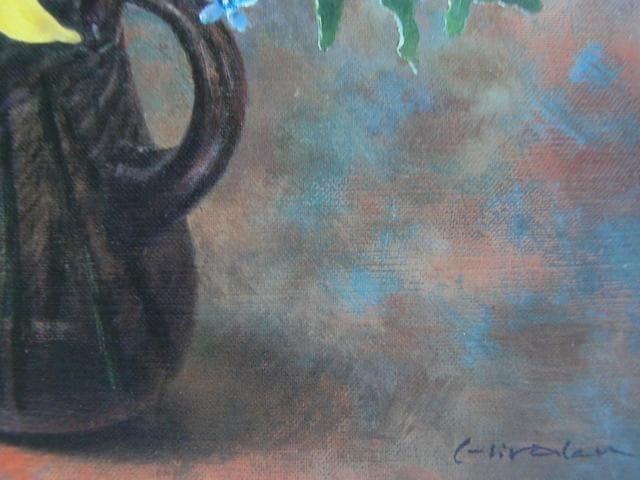 余村展、【ブルースターの囁き】、希少な画集画、新品高級額・額装付