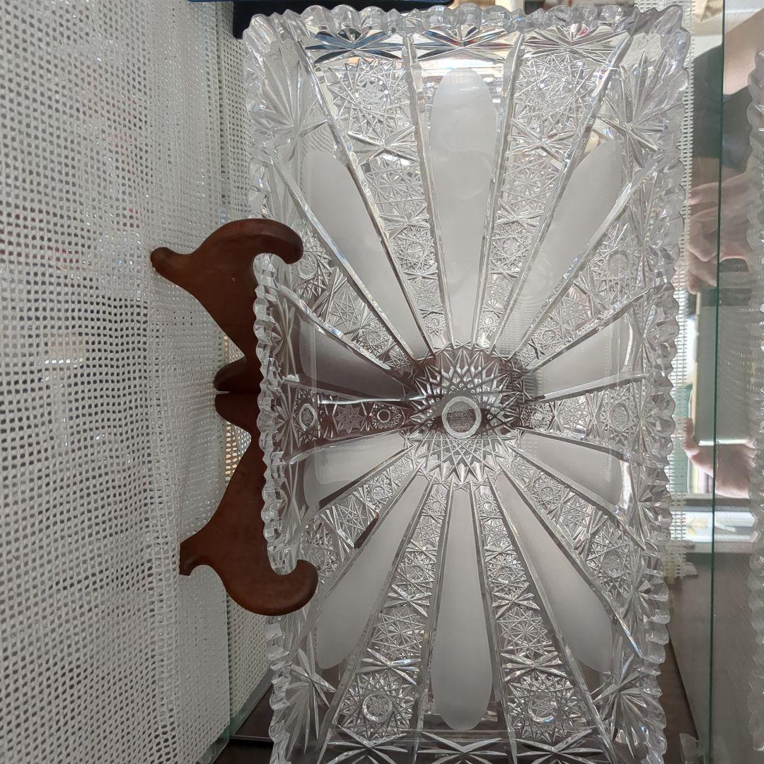 ボヘミアンカットクリスタル角皿