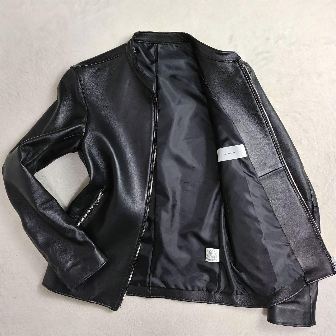 ✨極美品✨リドム シングルライダース ジャケット M ラムレザー 黒 本革