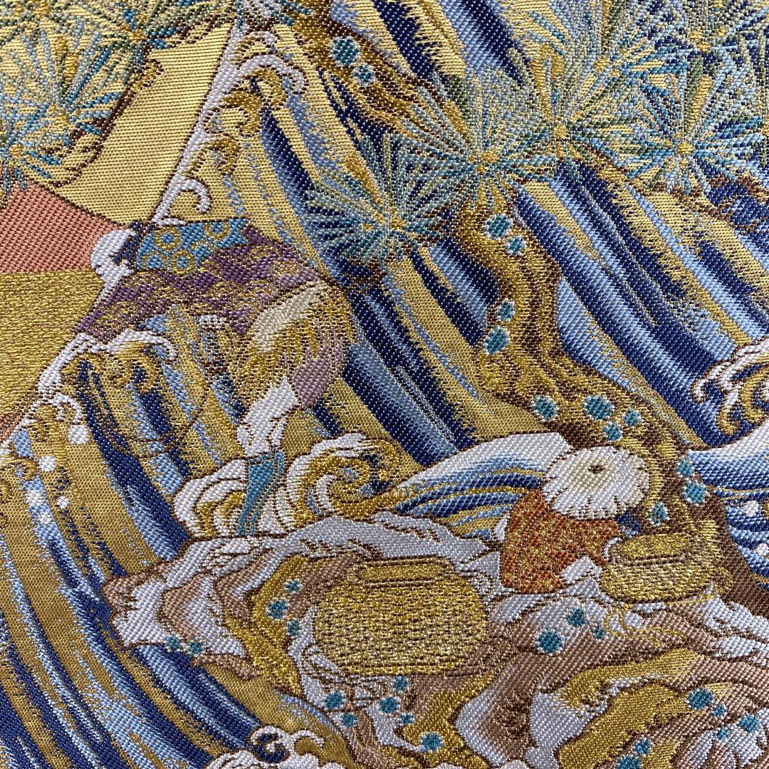 美品 掛け軸 刺繍 瀧本金箔 赤富士図 縁起物 正月掛け 厄除け