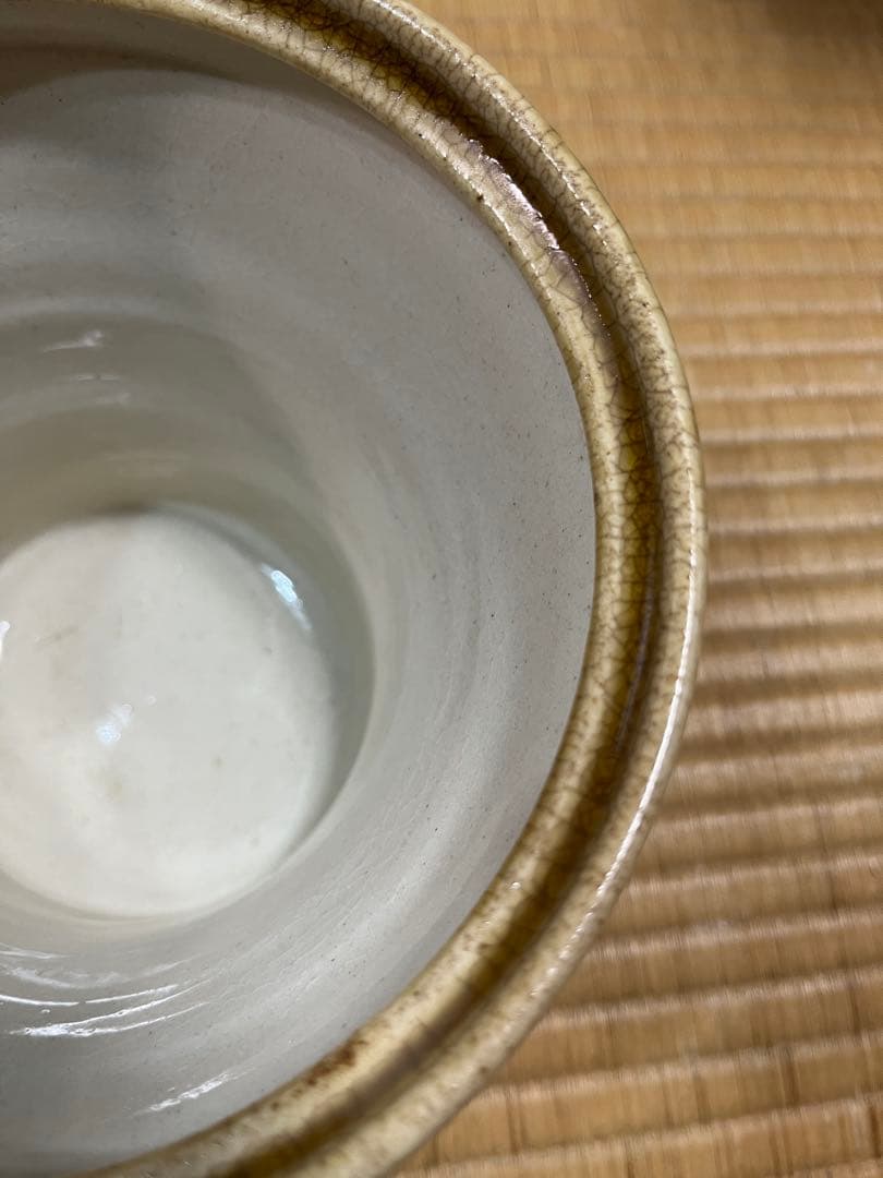 水指　『黄瀬戸　末広』『加藤景治作』『塗蓋』　共箱　茶道具