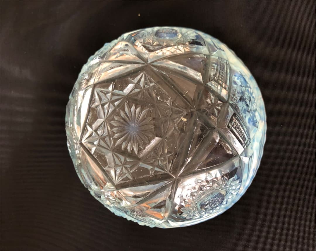 アンティーク　カットガラスの器　六芒星