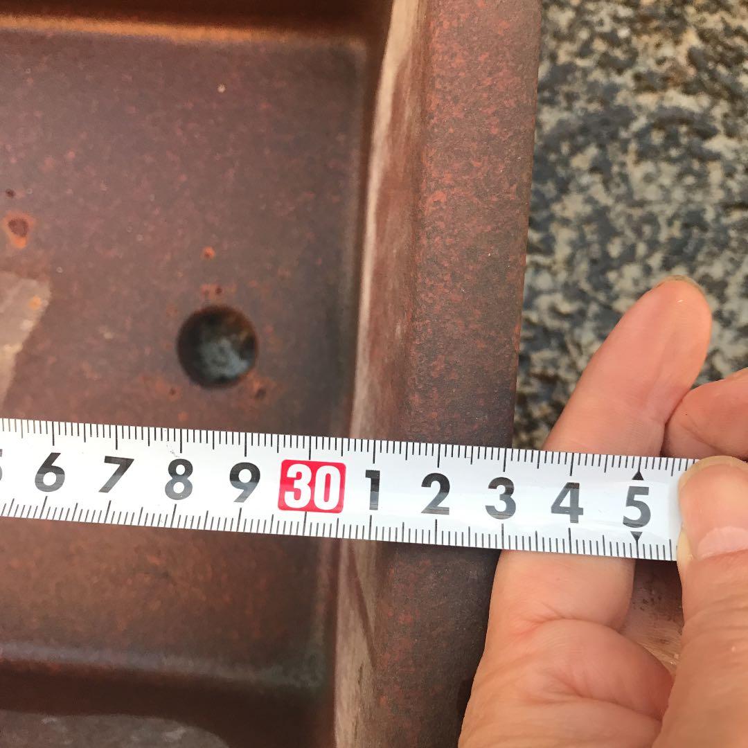 盆栽鉢　希少時代赤色梨皮切り足長方盆栽鉢山野草サボテン植木鉢