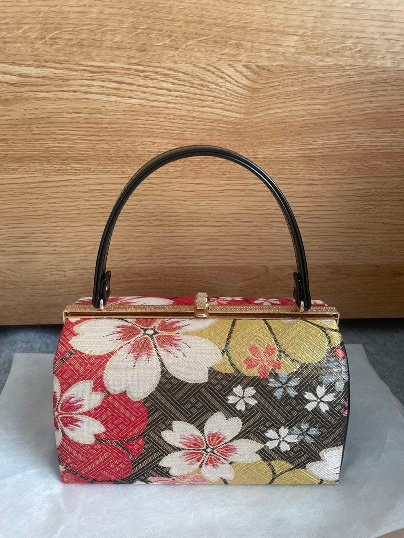 花柄バッグと草履、髪飾りセット