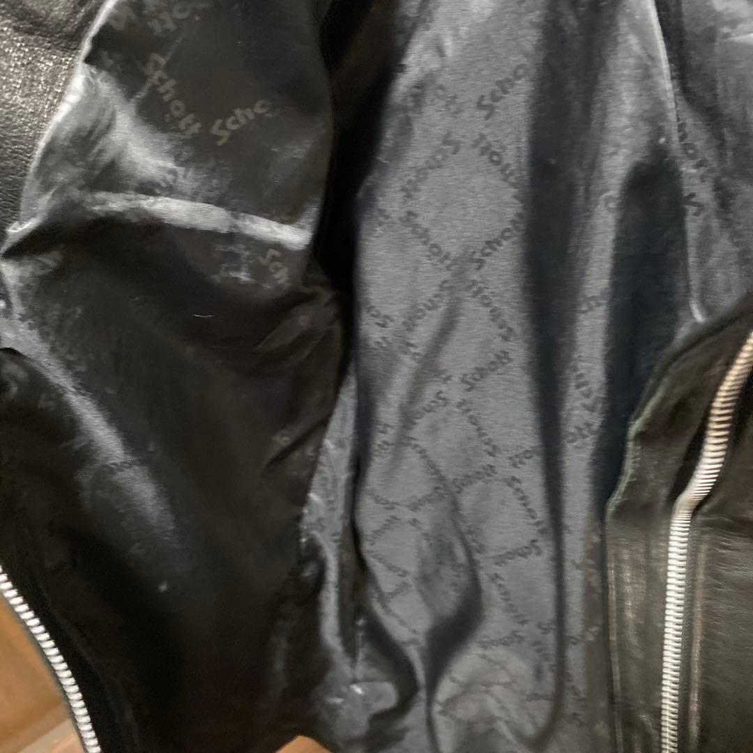 1 Schott フード付きライダース　シープスキン