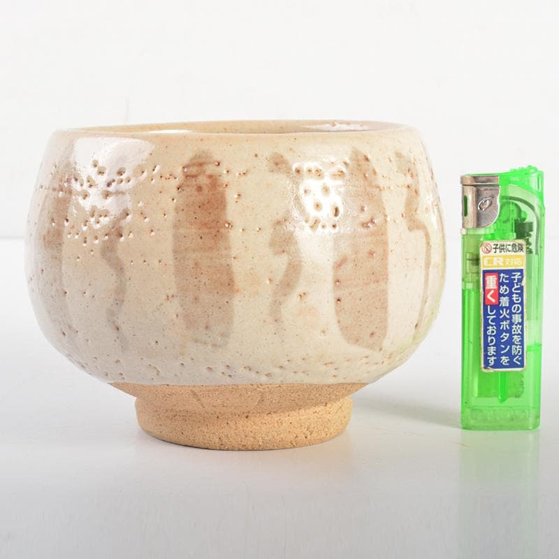 そら　北大路魯山人作　志野　志埜　茶碗　共箱　M　R6749