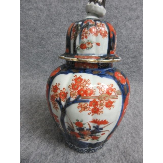 古伊万里染錦草花文沈香壷 [B28161]