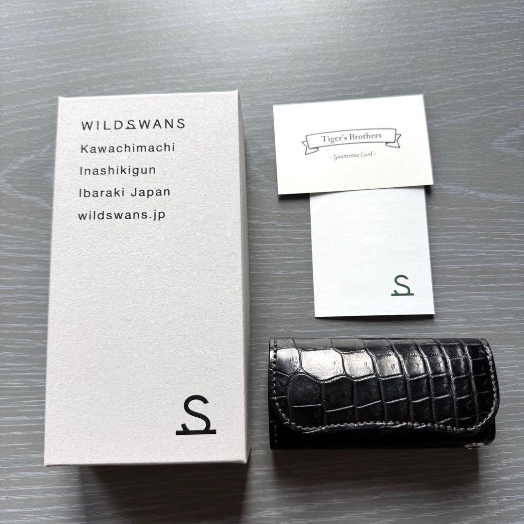 ワイルドスワンズ　クロコダイル　クリッパー3 キーケース　新品　ブラック