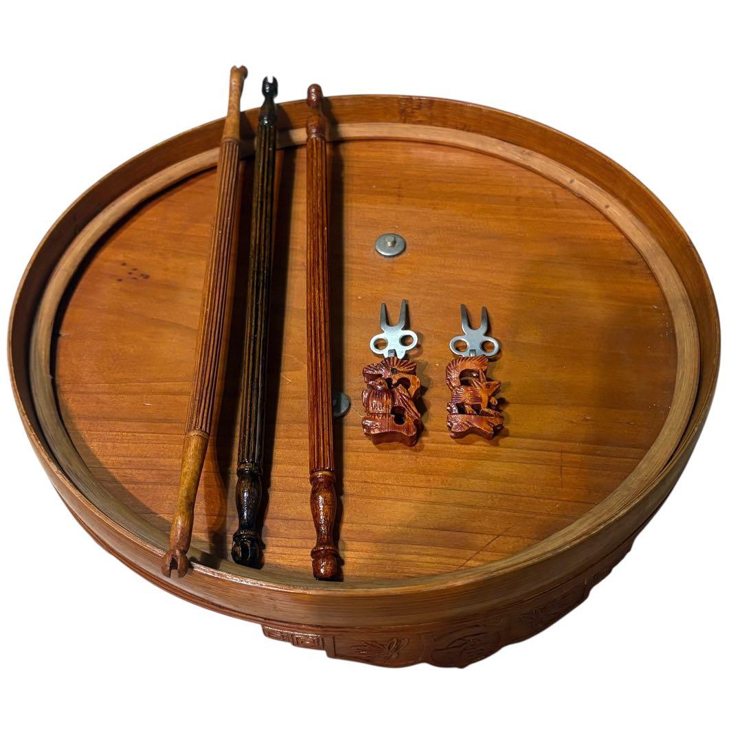 香港 竹製 鳥かご アンティーク 文鳥 止まり木付 鳥籠 中国 セット