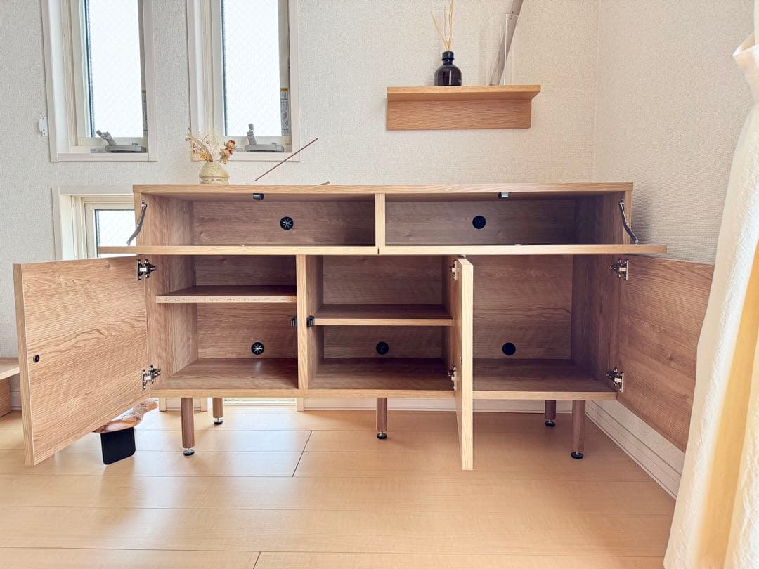 【ねぎちゃん】ナチュラルウッドキャビネット