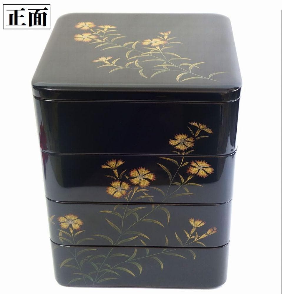 輪島塗 なでしこ蒔絵 四段重箱