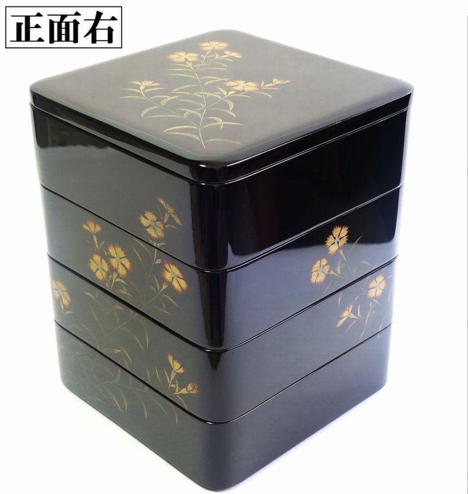 輪島塗 なでしこ蒔絵 四段重箱