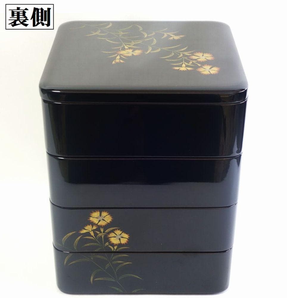 輪島塗 なでしこ蒔絵 四段重箱