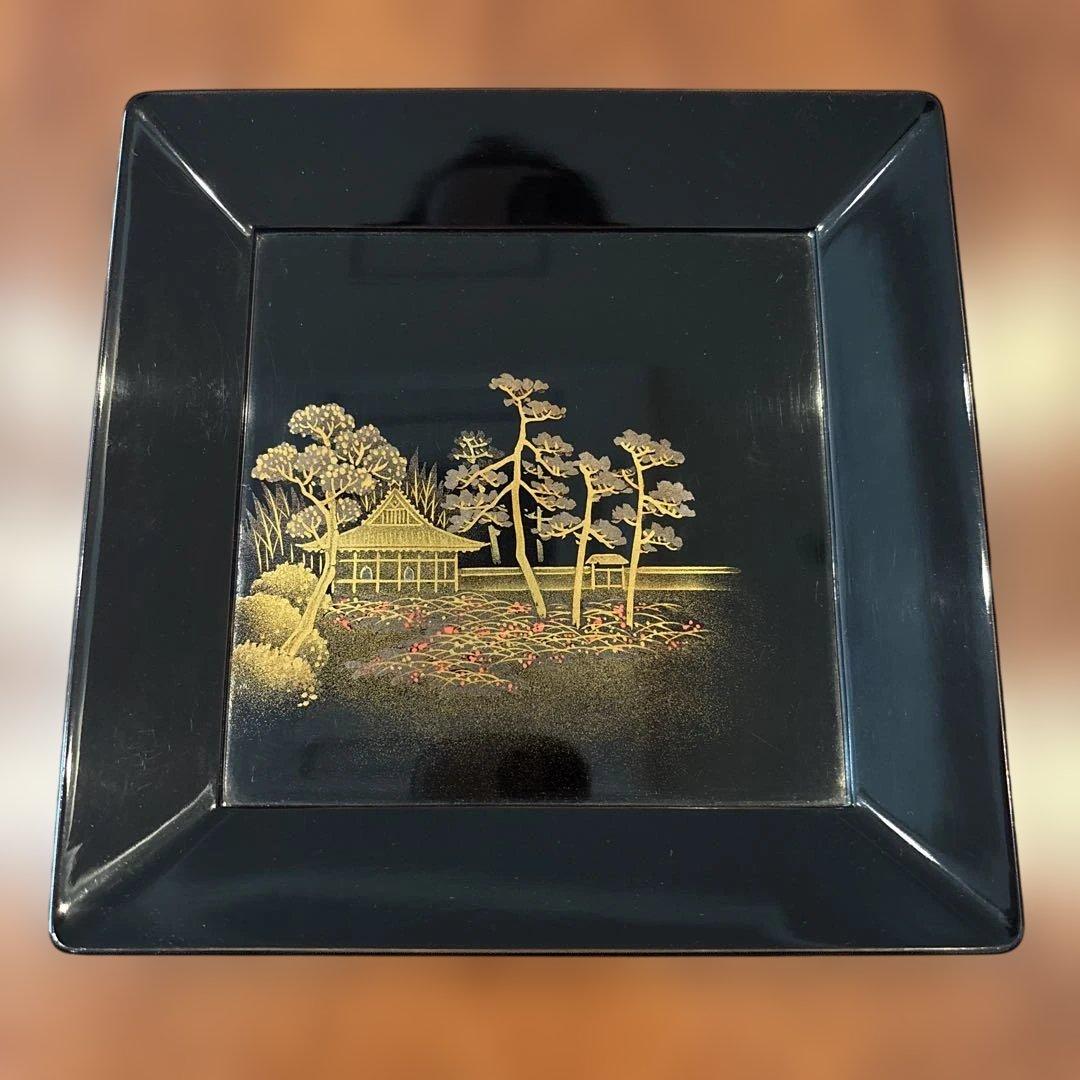 蒔絵　安原祥窓作　菓子盆10枚セット 京各所研出蒔絵　元箱