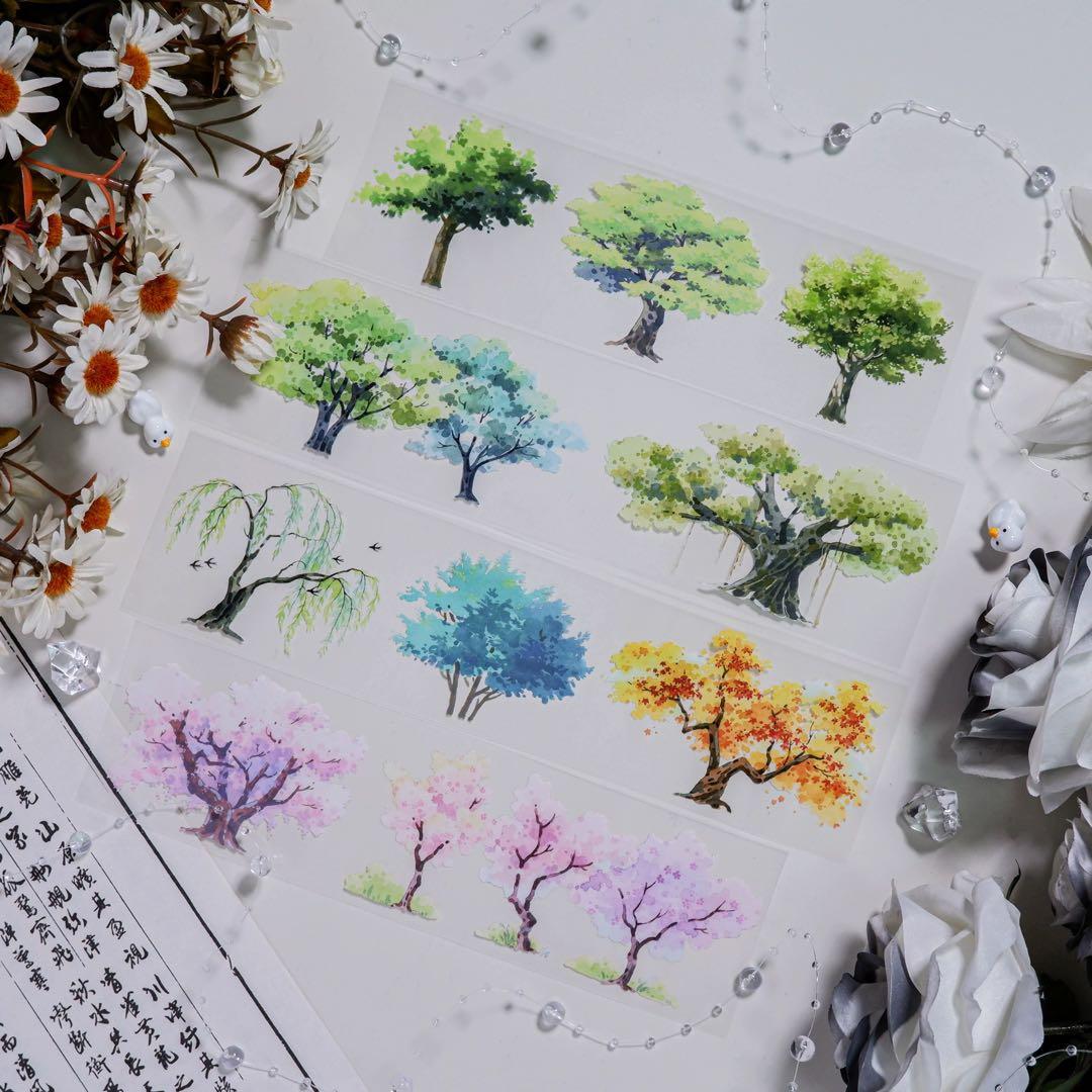 【8311】海外　マステ　5m巻売り　PETマスキングテープ　木