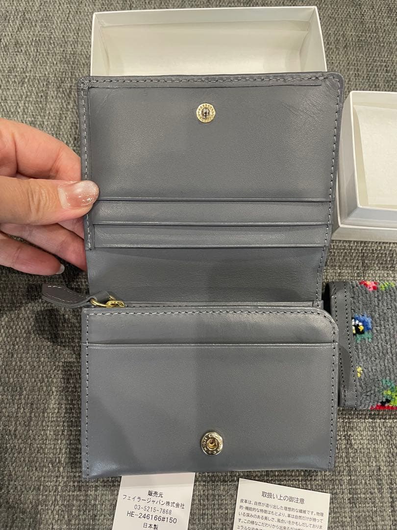 専用出品⭐︎フェイラー　ハイジ　グレー 花柄 二つ折り財布