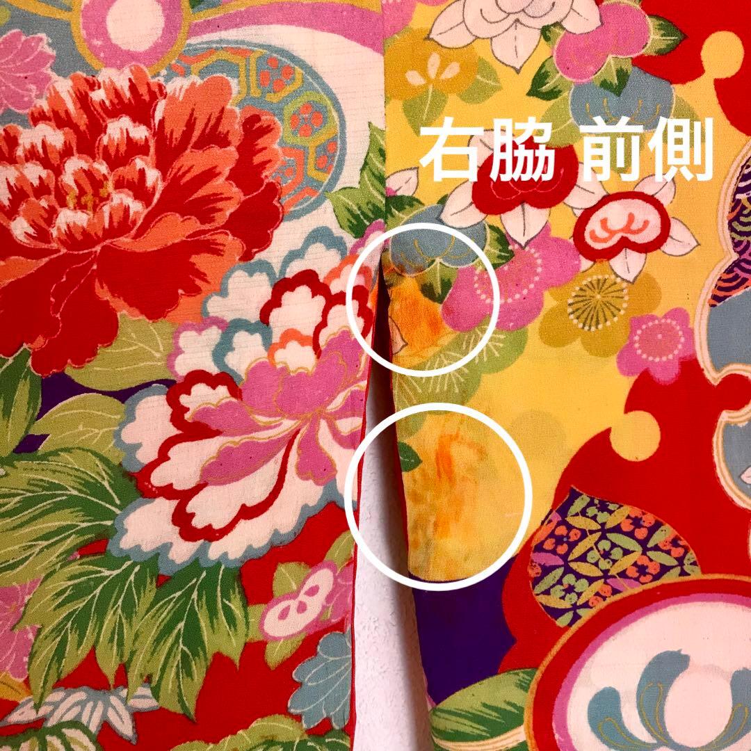 正絹 アンティーク着物 女の子 七五三 ◇雪輪 まり 橘 古典柄