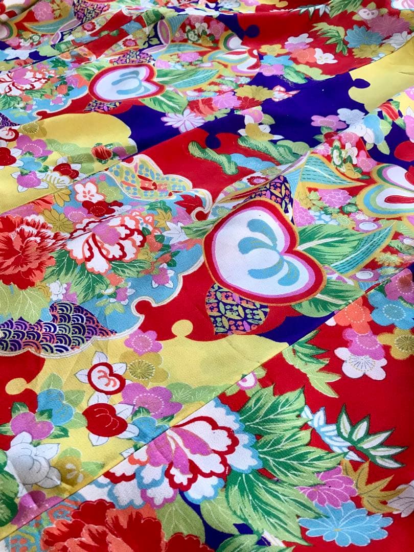 正絹 アンティーク着物 女の子 七五三 ◇雪輪 まり 橘 古典柄