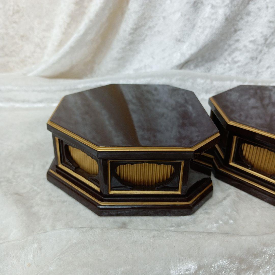 美品 輪島塗 八角形漆器 台座2個セット