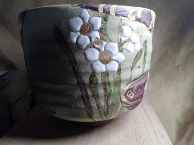 中村秋峰先生　光琳水 水仙絵　10.5x9cm　置き場　温