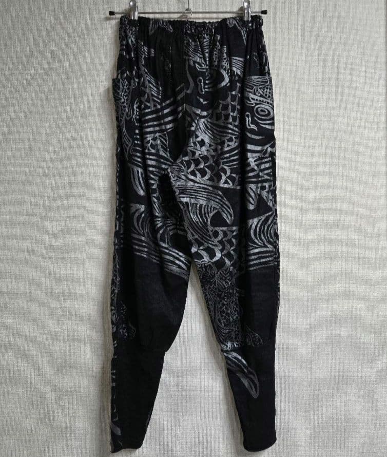 レア！SOUSOU ソウソウ 裁付えんゆう穿き 鯉 総柄 ブラック 和柄