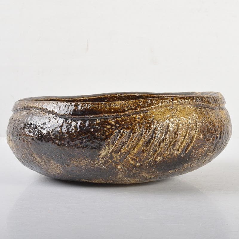 茶道具　楽吉左右衛門　黒楽菓子器　共箱　M　R6771