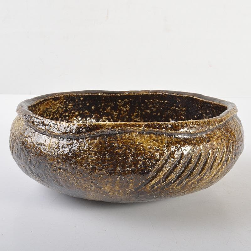 茶道具　楽吉左右衛門　黒楽菓子器　共箱　M　R6771