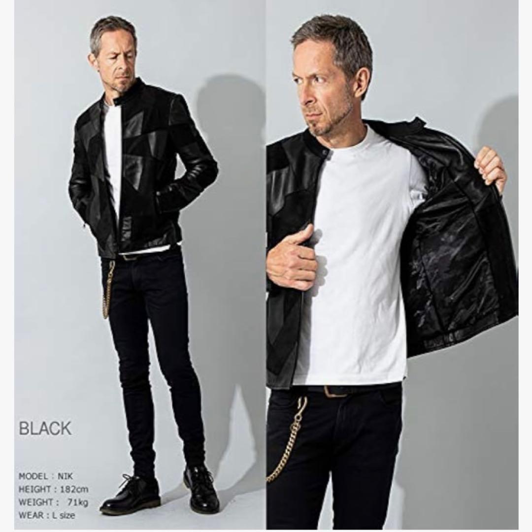 未使用品 Juventus (リューグーレザーズ)パッチワーク レザージャケット