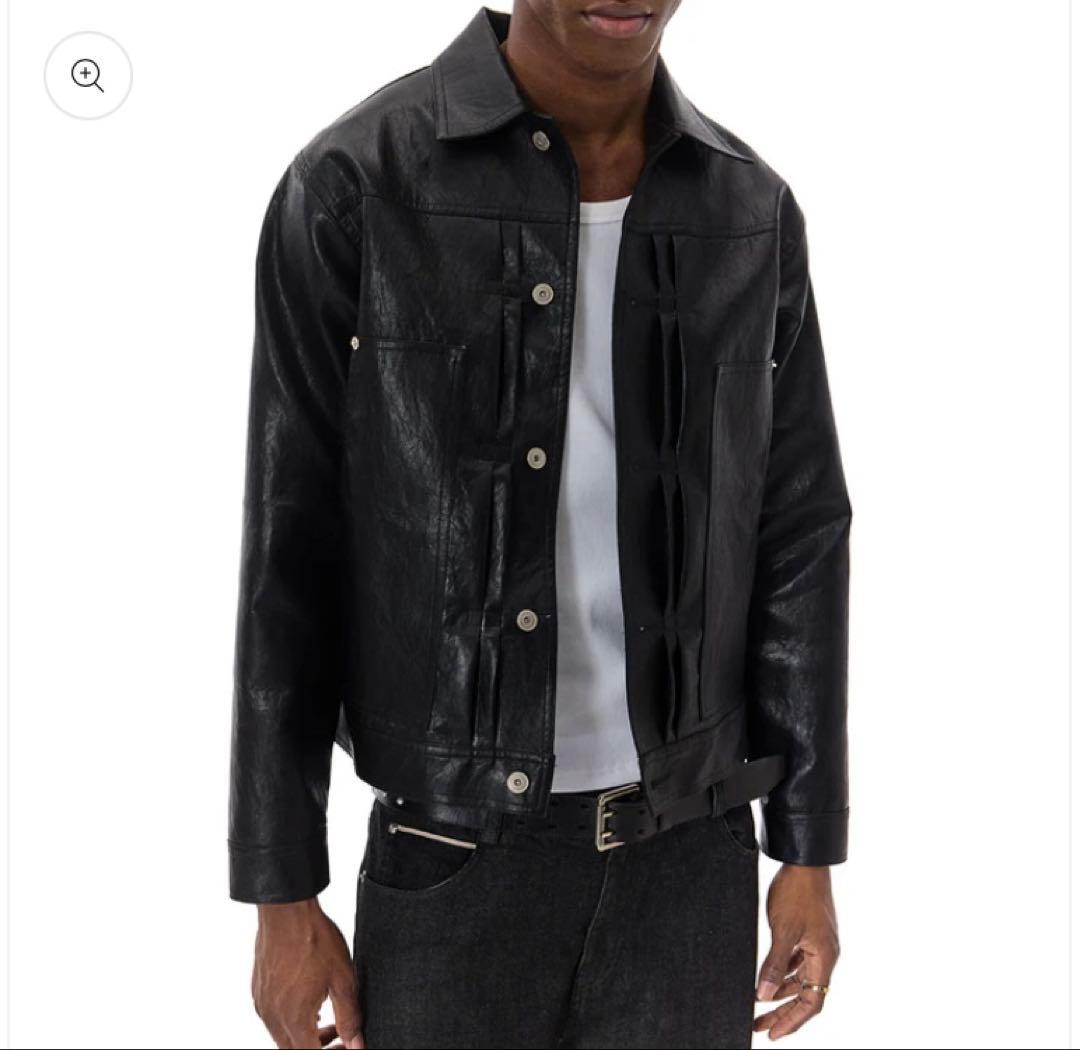 ジャケット・アウター leather jacket black our legacy stussy