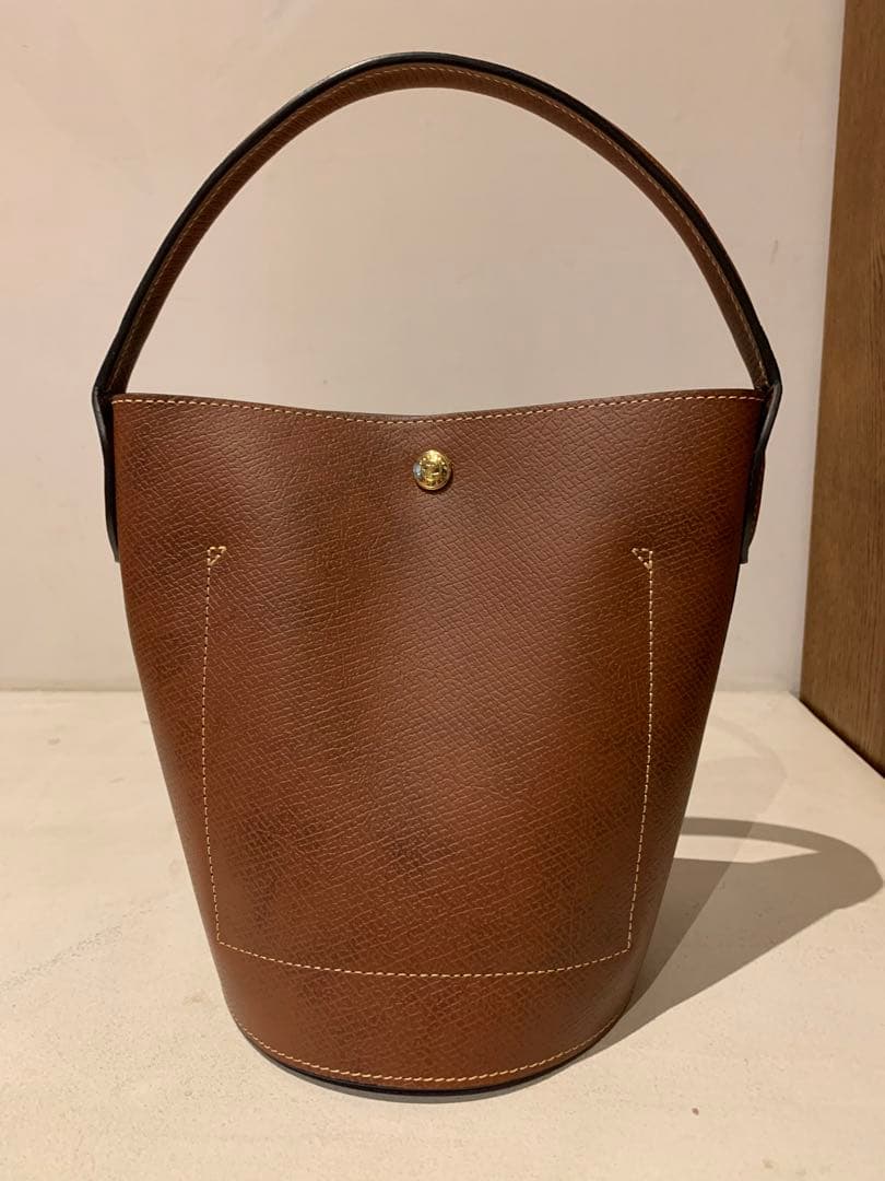 【極美品】LONGCHAMP CuirdeRussieブラウンレザーハンドバッグ