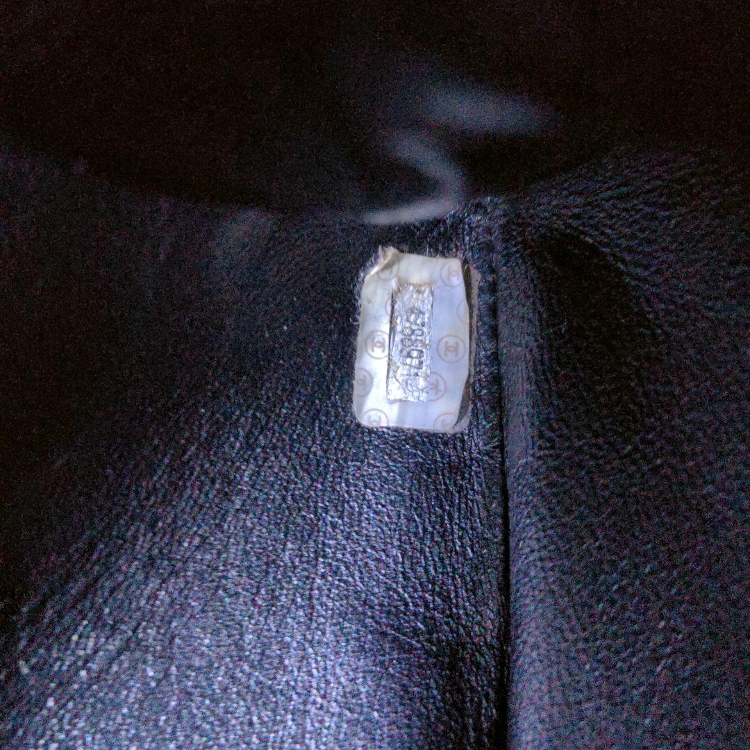 CHANEL ブラック レザー ショルダーバッグヴィンテージ