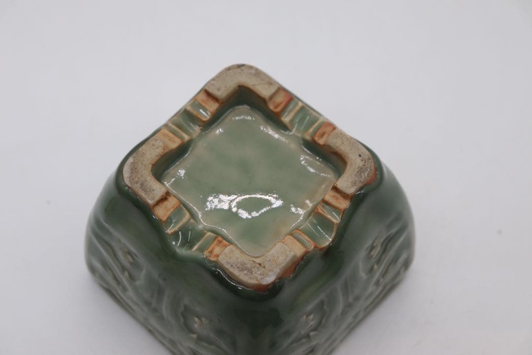 青磁　角香炉　龍泉青磁　送料込み0425