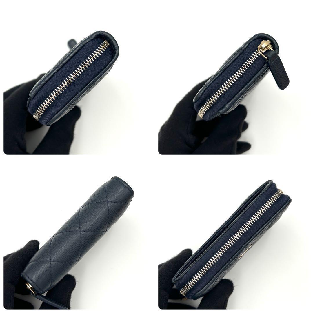 【極美品】シャネル マトラッセ キャビアスキン ケース クラシックジップ