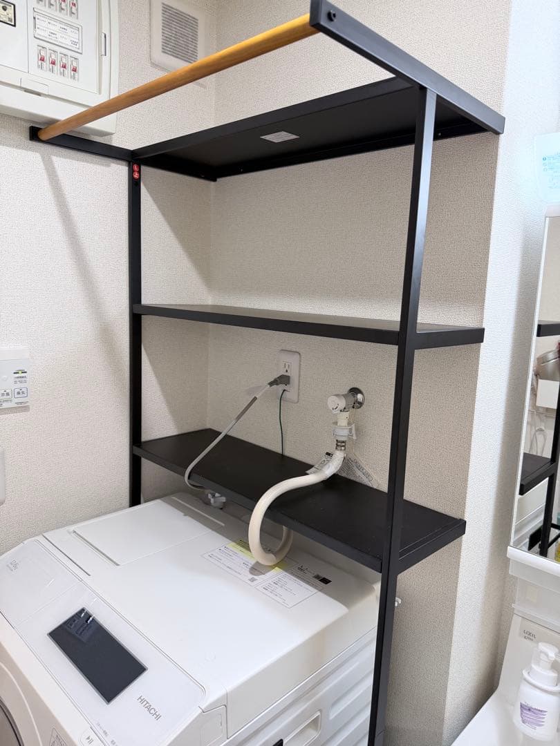 山崎実業　tower　立て掛けランドリーシェルフ　ブラック【送料込み】