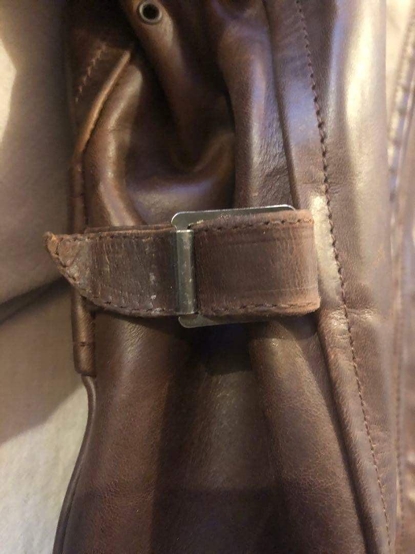 エアロレザー　ハーフベルト　シングルライダースジャケット 34 ブラウン