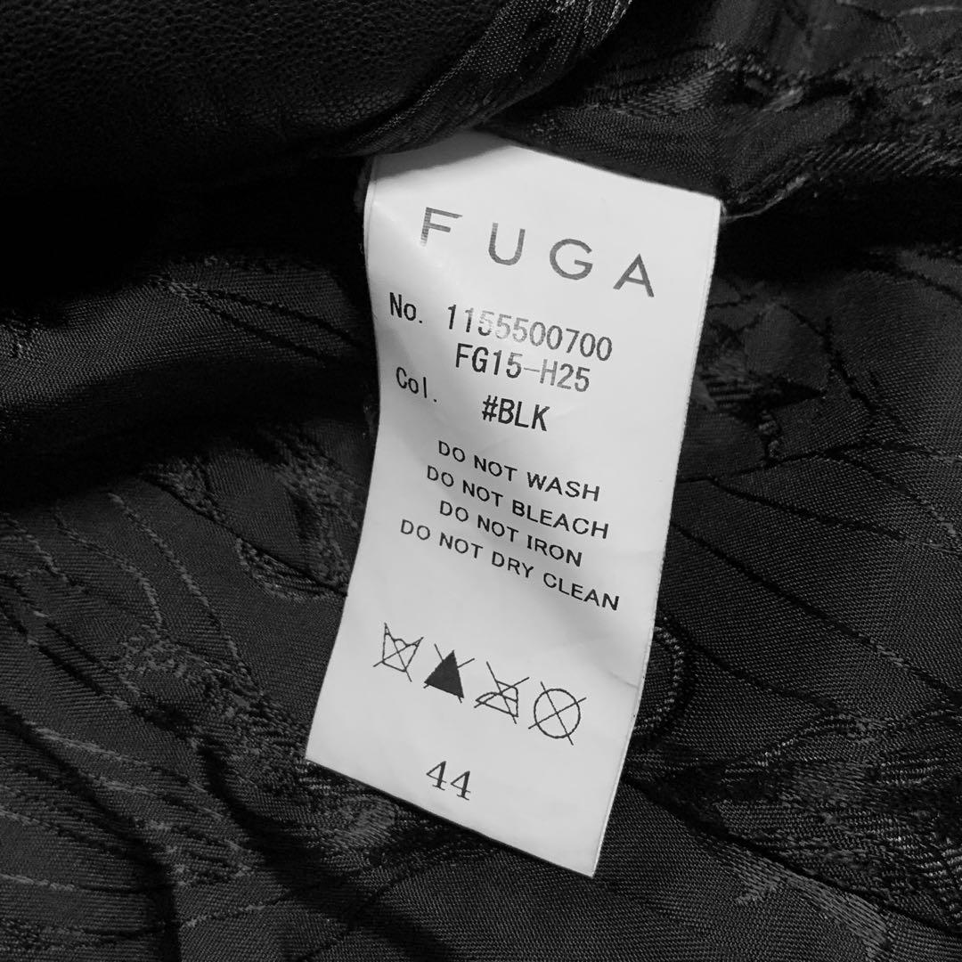 00s FUGA ラムレザー　ライダース　レザージャケット　ダブルジップ　Y2K