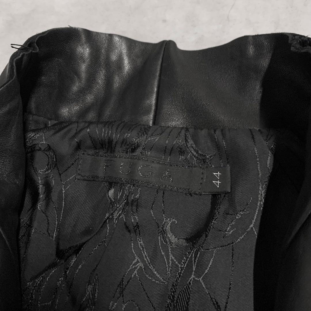 00s FUGA ラムレザー　ライダース　レザージャケット　ダブルジップ　Y2K