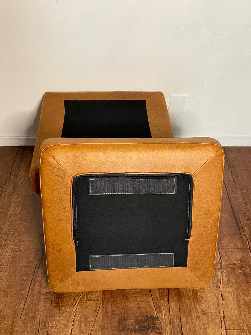 【ヴィンテージ調】 スツール｜ブラウン｜四角型｜高さ46cm・幅50cm