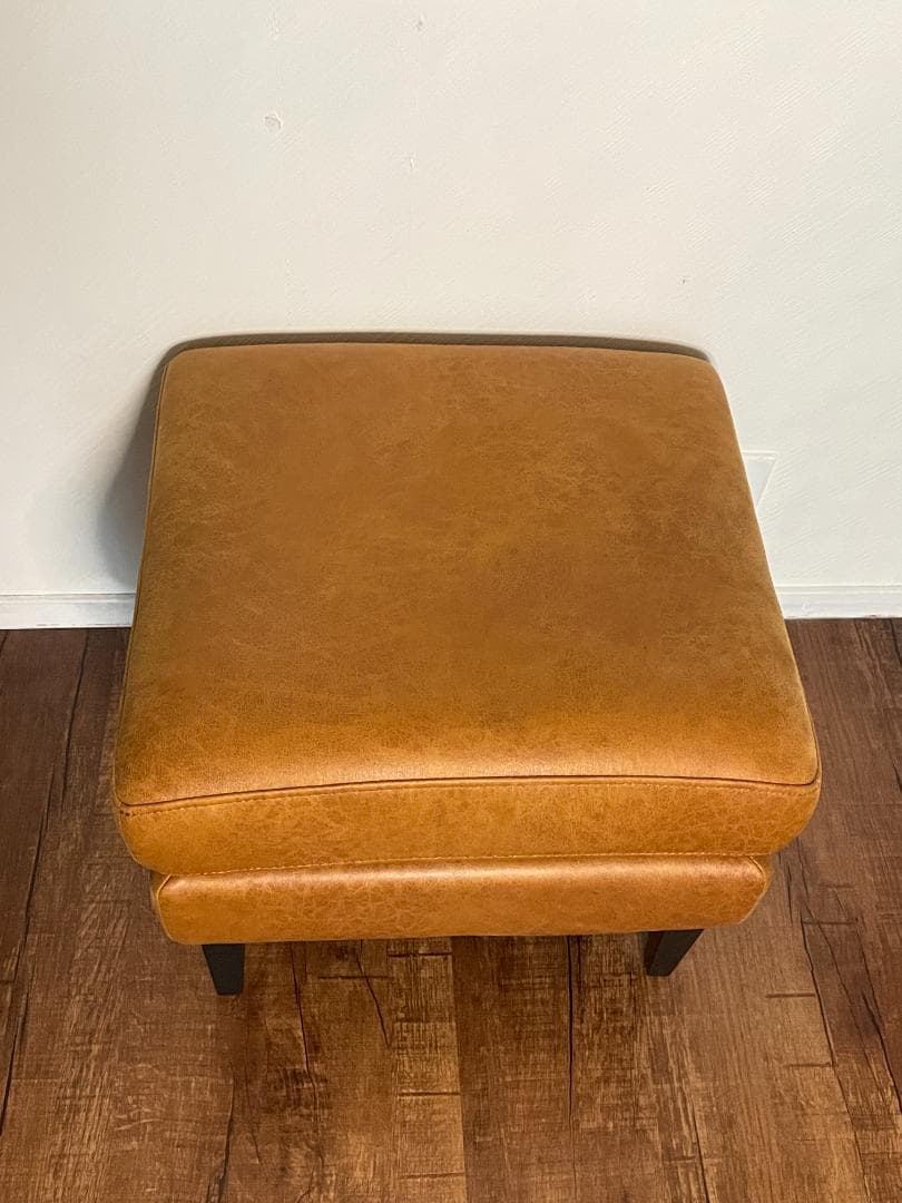 【ヴィンテージ調】 スツール｜ブラウン｜四角型｜高さ46cm・幅50cm