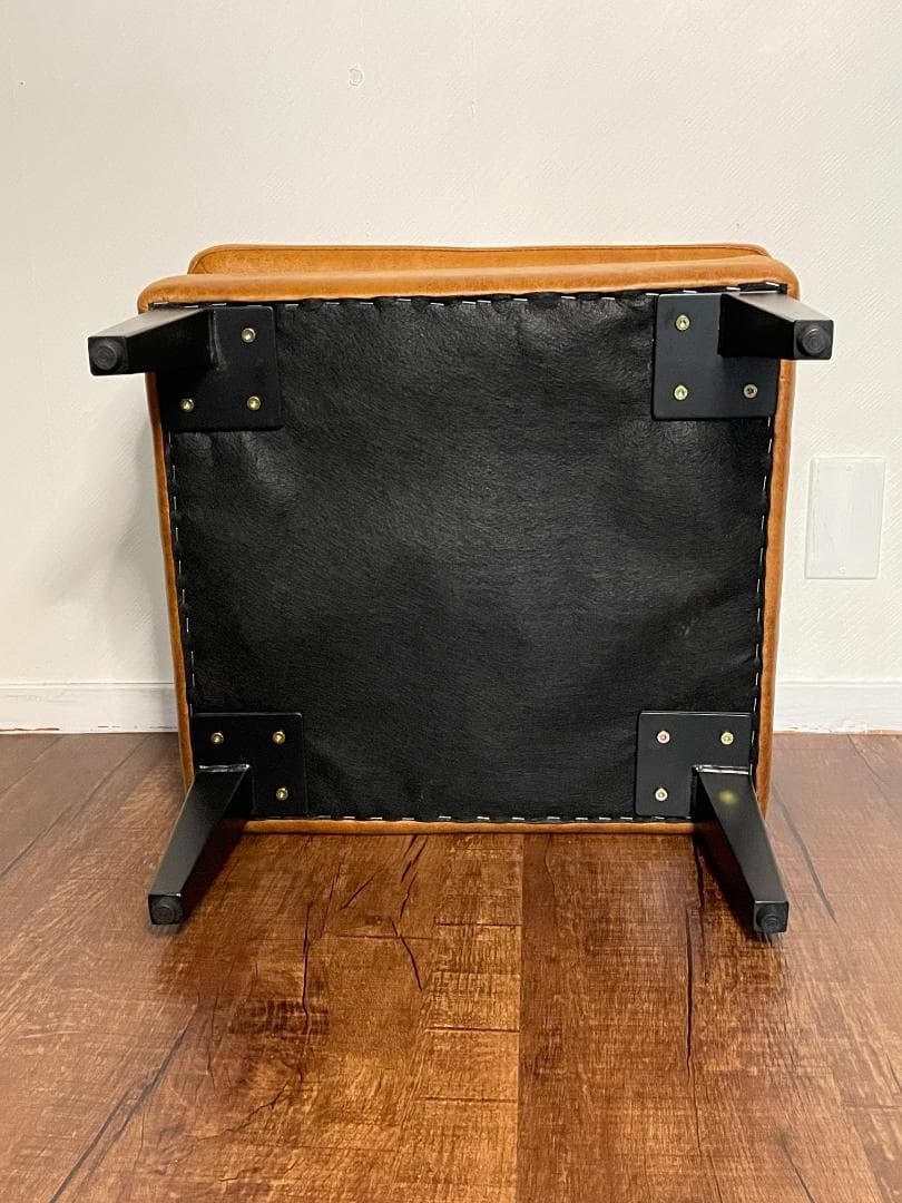 【ヴィンテージ調】 スツール｜ブラウン｜四角型｜高さ46cm・幅50cm