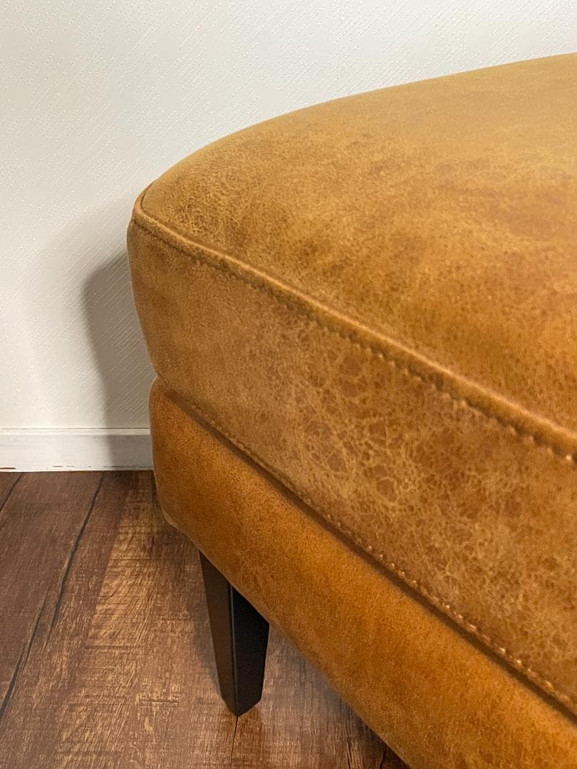 【ヴィンテージ調】 スツール｜ブラウン｜四角型｜高さ46cm・幅50cm