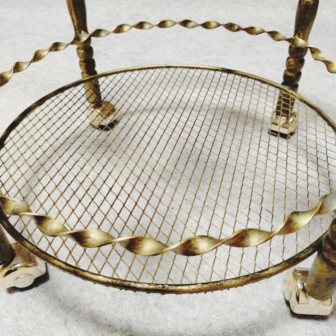 ✨アンティーク✨薔薇 ガラステーブル サイドテーブル 丸 ルネサンス