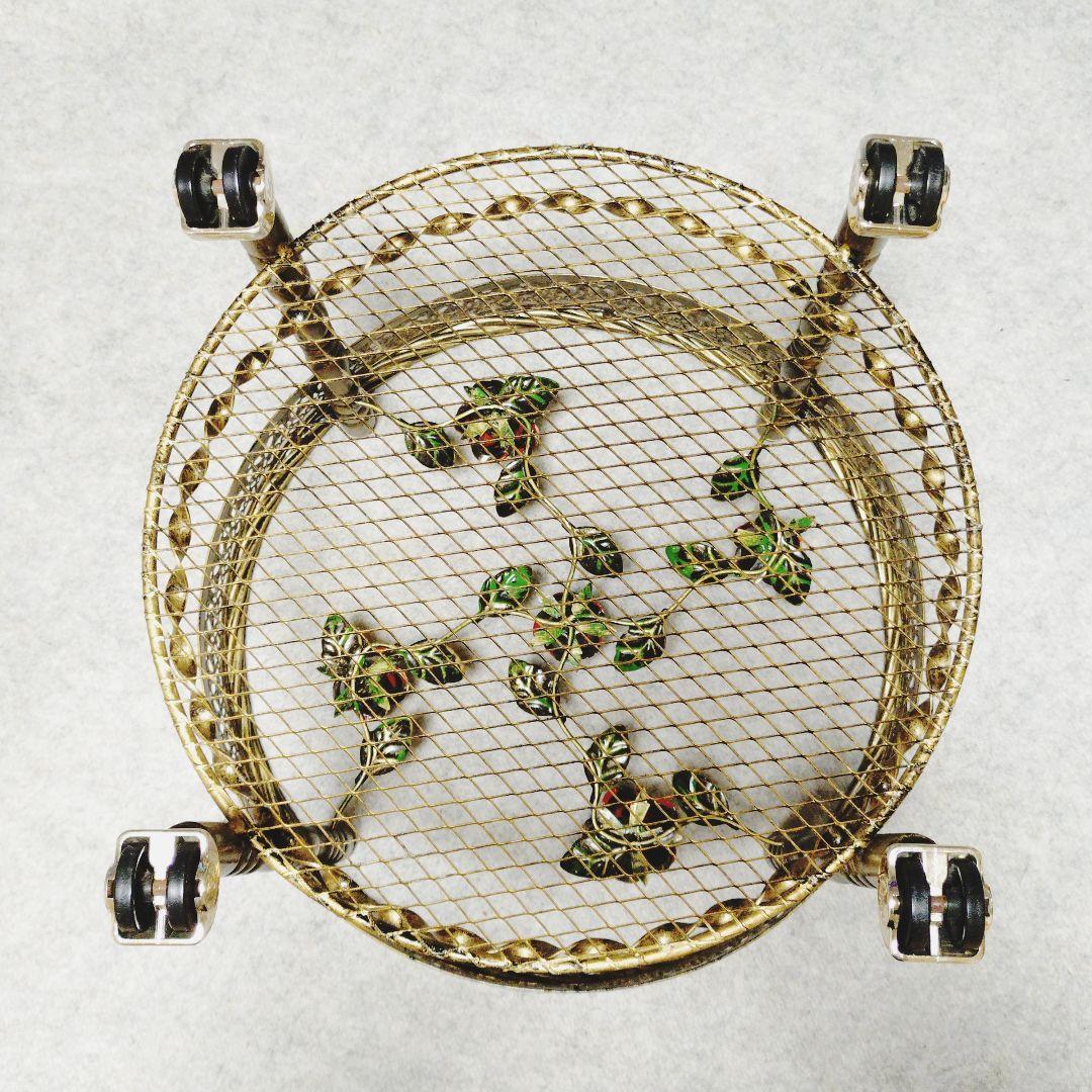 ✨アンティーク✨薔薇 ガラステーブル サイドテーブル 丸 ルネサンス