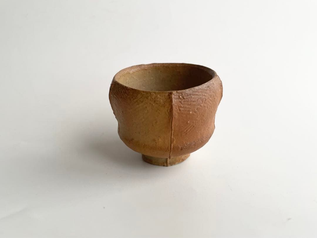 陶芸家　作家物　森陶岳　グイノミ　備前　ぐい呑　酒器　酒杯　平成6年寒風大窯