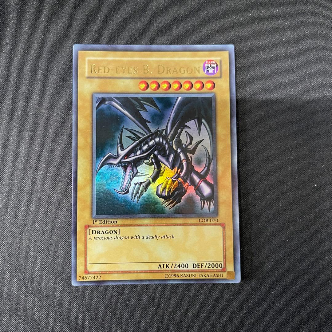 真紅眼の黒竜　英語　米　アジア　1st 遊戯王　LOB ウルトラ