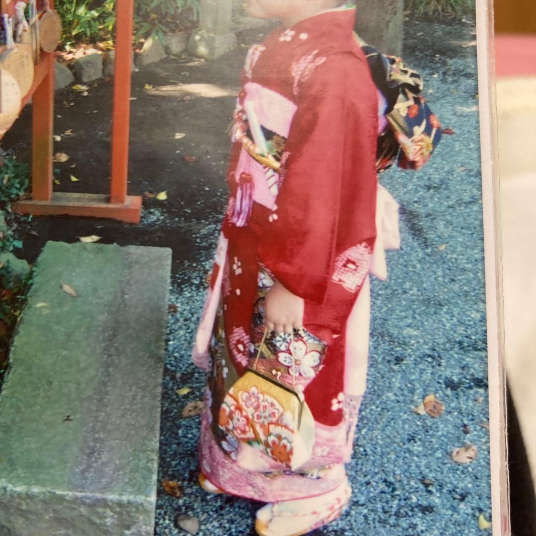 七五三着物赤正絹7歳一式