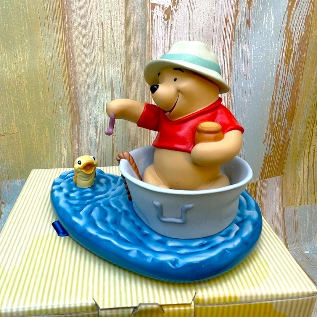 くまのプーさん 魚とボート 船 釣り Pooh＆Friend 陶器制 フィギュア